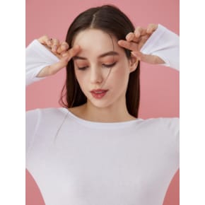 [워머 ver.] 슬림 데일리 라운드넥 워머 긴팔티셔츠 [WHITE] 이너 ver.