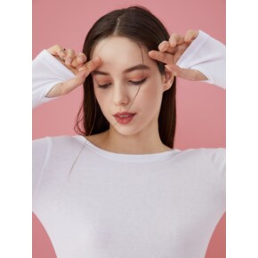 [워머 ver.] 슬림 데일리 라운드넥 워머 긴팔티셔츠 [WHITE] 이너 ver.