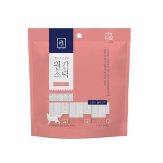  브리더랩 월간스틱 고양이 짜먹는 간식 닭가슴살/연어 30p