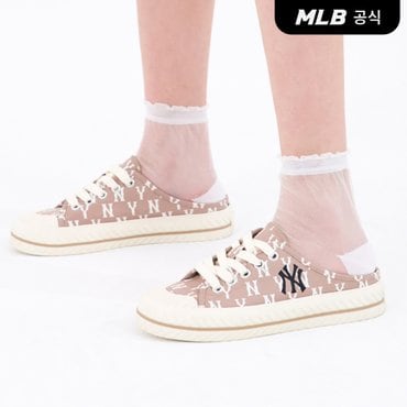 MLB [코리아공식]플레이볼 뮬 모노그램 (PLAYBALL MULE MONOGRAM) NY (D.Beige)