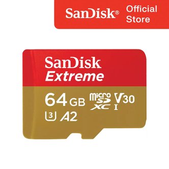 샌디스크 마이크로 SD카드 익스트림 64GB 64기가 QXAH Class10 Micro SDXC 액션캠 고프로 메모리 무료배송