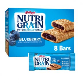 [해외직구] 켈로그  NutriGrain  NutriGrain  소프트  구운  아침  식사  바  블루베리  10.4온스  8개