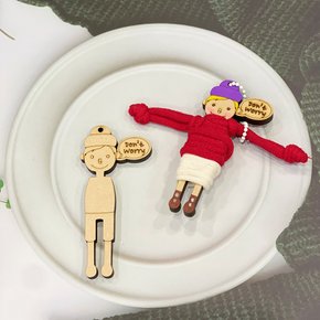 양말목 공예 걱정인형 피노키오 만들기 (우드 양말목 군번줄)