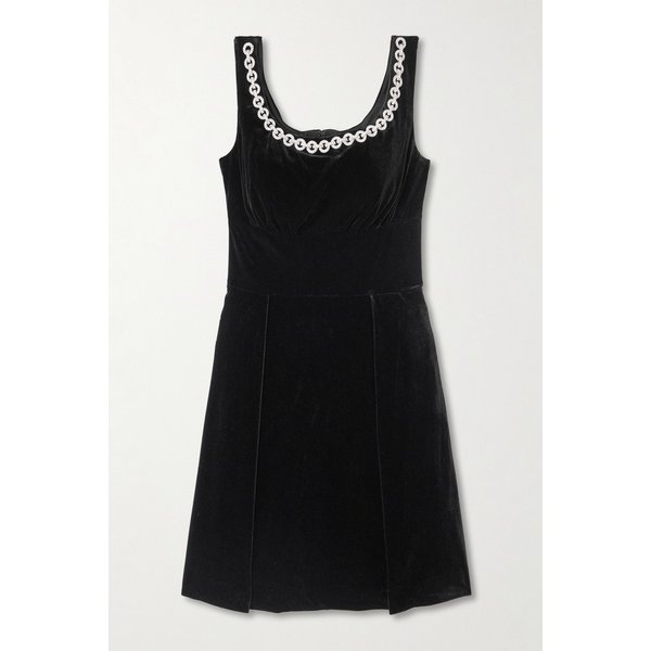 크리스탈 체인 장식 벨벳 미니 원피스 46376663162915019