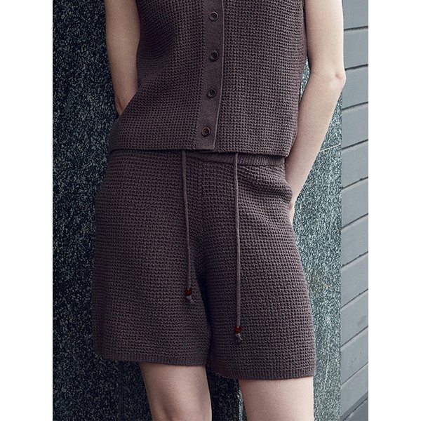 Cotton linen shorts_Wood