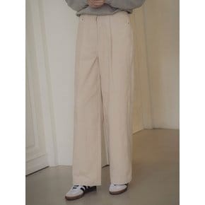 Cozy straight fit corduroy pants_Ivory