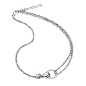 Grab Your Eye Rope Chain Necklace Silver