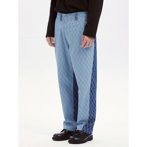 Scale texture pants / Mixed blue