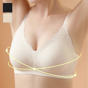 노와이어 뽕브라 가슴 편한 모아주는 레이스 볼륨업 브래지어