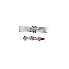 Silver Rose Clip Set