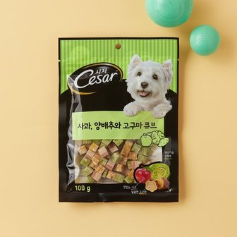 MOLLY'S 시저 간식 사과, 양배추와 고구마 큐브 100g