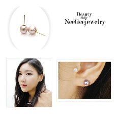 [NeeGee]14K GOLD 바이올렛 핵진주 귀걸이