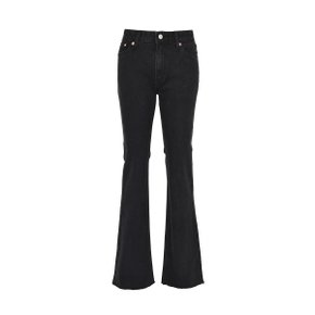 USA HIGH RISE BOOTS CUT JEANS BLACK