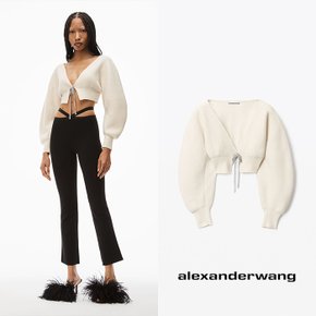 alexanderwang 알렉산더왕 보일드 울 v넥 아이보리 크롭 카디건