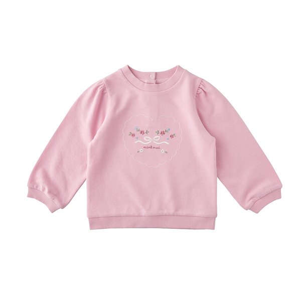 [여주점] [오프라벨 여주점] 밍크뮤 (PK) 리본자수프릴스웨트셔츠 (35115-334-04)