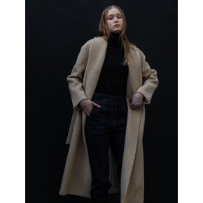 CAMEL SHAWL COLLAR LONG COAT