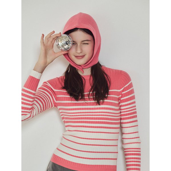 [LDFUA92PK] 니트 원버튼 바라클라바 PINK