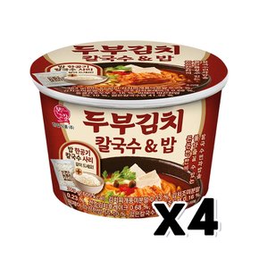 한일 두부김치 칼국수&밥 즉석용기컵 363g x 4개