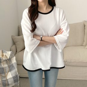 빅사이즈 405 컬러배색언발반팔티 DILG847