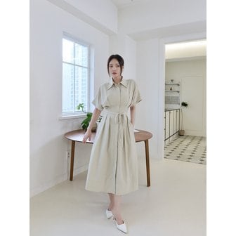 모한 RTR COLLAR LINE STITCH DRESS_2COLORS