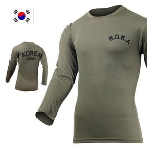 [군헌터] 쿨론 ROKA 로카 카키 긴팔 군인 군대 티셔츠