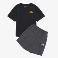[노스페이스키즈 공식] NT7UR32S 키즈 캠프그라운드 EX 크루 세트_BLACK