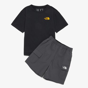 노스페이스 [노스페이스키즈 공식] NT7UR32S 키즈 캠프그라운드 EX 크루 세트_BLACK