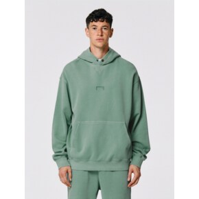 SMALL LOGO PIGMENT DYED HOODIE-LIGHT GREEN