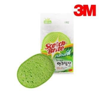 3M 수세미 스카치브라이트 천연펄프 아크릴사수세미 1입