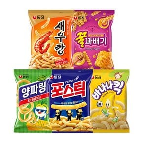 과자 세트 새우깡 90g x 3P + 꿀꽈배기 90g x 3p + 양파링 84g x 2p + 포스틱 84g x 2p +  바나나킥 75g x 2p