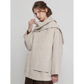 Wool half coat _ Cream