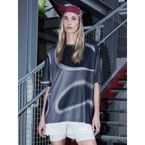 Unisex Flow Graphic Oversized T Shirt_Black