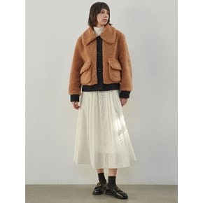 CAPE COLLOR DUMBLE FUR JACKET_CAMEL