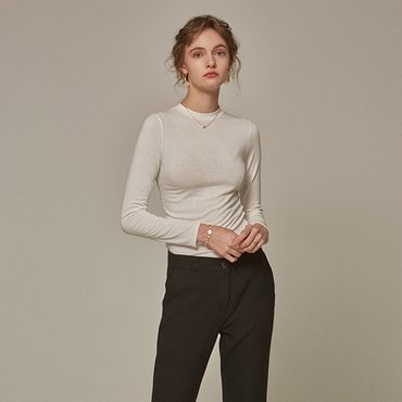 얀13 SLIM ROUND LONG T-SHIRTS_IVORY