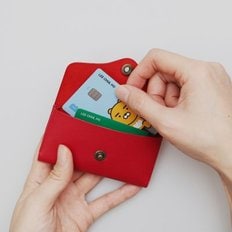 텐바이텐 수제 가죽 홀스냅 명함지갑 베지터블 파라핀레드