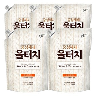  피죤 울터치 프리미엄 중성세제 리필 1300ml X 5개