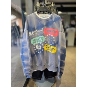 [시흥점] 포에버 사선 워싱 오버핏 맨투맨(남여공용)/JGZZ22919BL