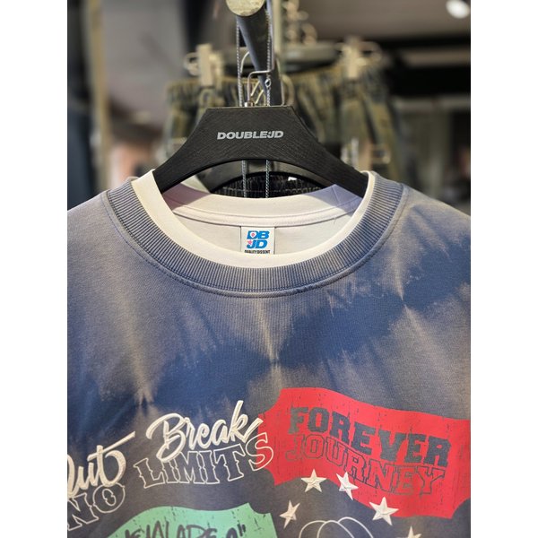 [시흥점] 포에버 사선 워싱 오버핏 맨투맨(남여공용)/JGZZ22919BL