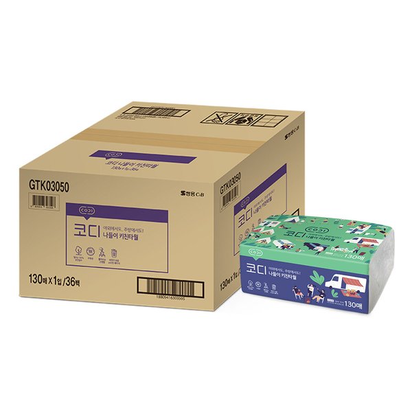 (내일도착) 나들이 키친타월 130매(소프트팩) 36팩(1BOX)