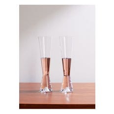 Tank Set of Two Painted Champagne Glasses