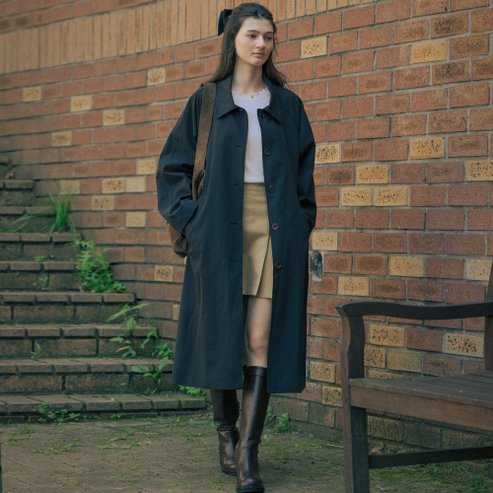 틸아이다이 Long french trench coat TIFA01CT01_Black