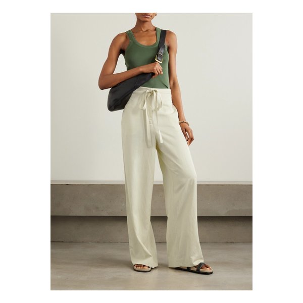 벨트  코튼 트윌 와이드 팬츠 스톤 1647597339494978