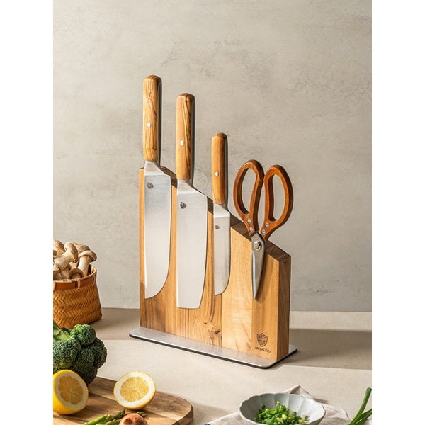 티크우드 자석 칼블럭 거치대