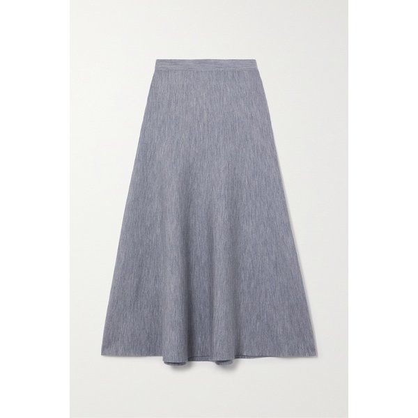 프레디 울 캐시미어 실크 혼방 미디 스커트 그레이 1647597289527982