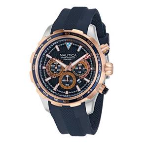 3948524 Nautica Mens Nst Silicone Chronograph Watch