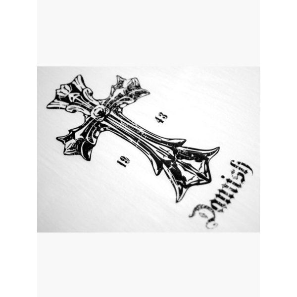 Vintage Crack Cross Graphic T-Shirts_White