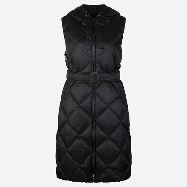 [시흥점] 5F 2529296075600 002 트레질 퀼팅 후드 롱패딩 베스트 블랙