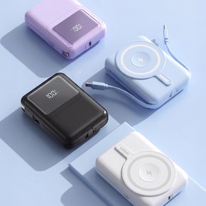 [티아그 허브원] 3WAY 와이어형 보조배터리 10,000mAh 기내반입 미니 가벼운 충전기 MC001Y