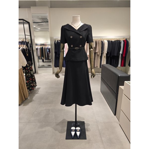 [파주점] 카라넥 벨티드 더블 버튼 원피스 JS6B0OP351