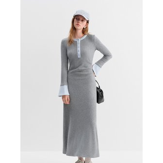 웬스데이딜라잇 WD_Waist shirring knit dress